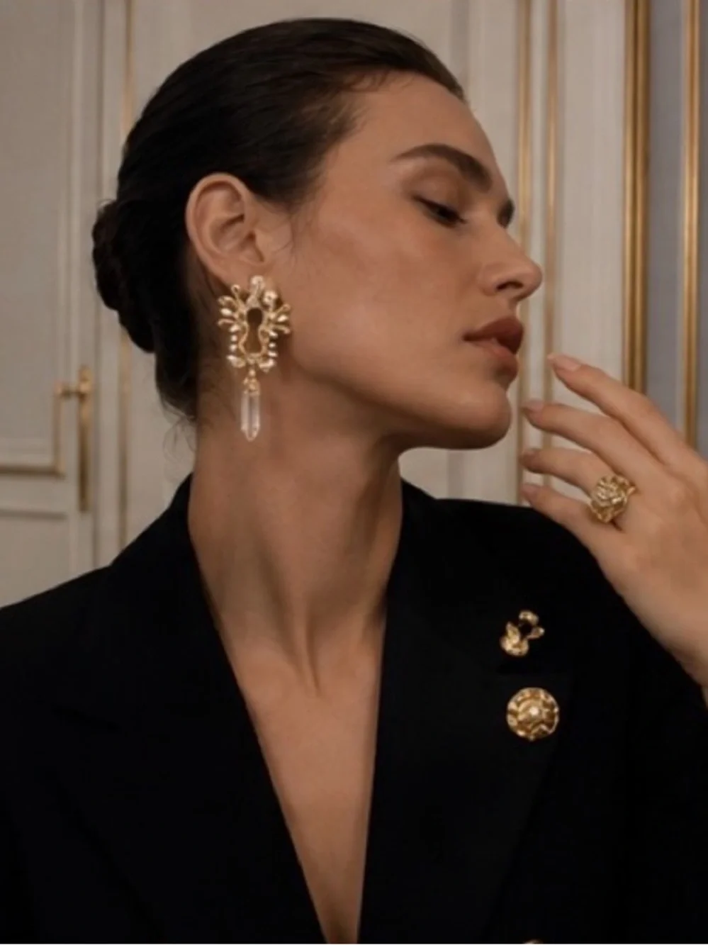 Regal Pearl Crystal Heirloom Earrings